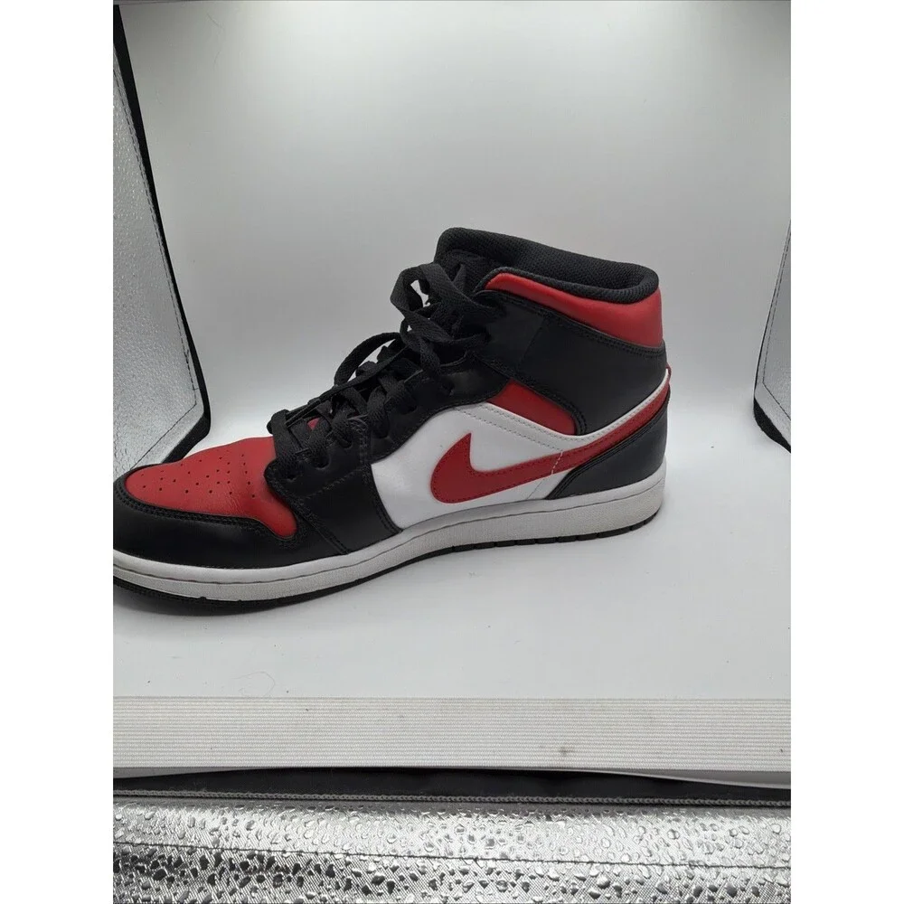 Jordan 1 Mid Bred Black Red White Nike Air Size 11 Mens